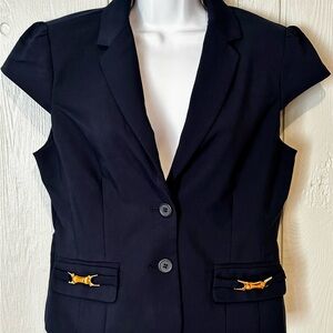 New York & Company Navy Blazer with Gold Details